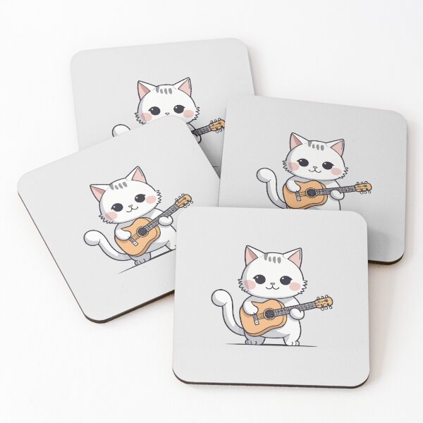 Item preview, Cute Cat with Acoustic Guitar designed and sold by Atlantico54.