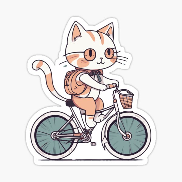 Item preview, Cute Cat Cycling designed and sold by Atlantico54.