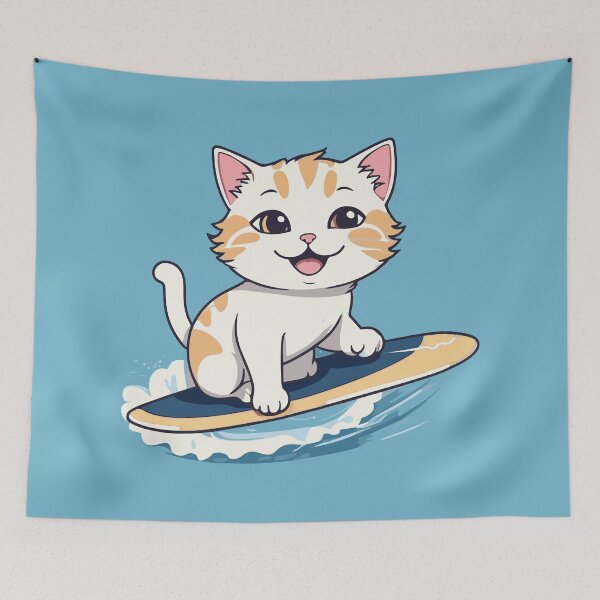 Item preview, Cute Surfing Cat designed and sold by Atlantico54.