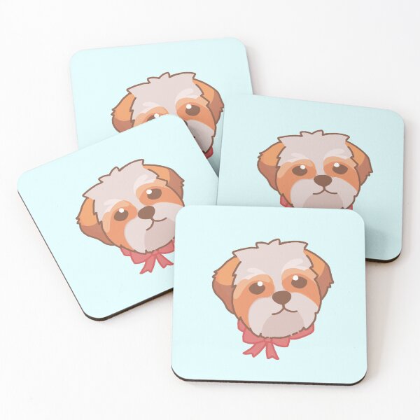 Item preview, Simple red and white Shih Tzu puppy designed and sold by PupBubble Art.