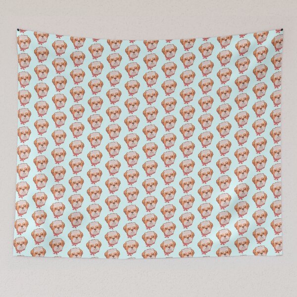 Item preview, Simple red and white Shih Tzu puppy designed and sold by PupBubble Art.