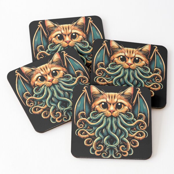 Item preview, Cathulhu Fun Cat Cthulhu Retro Horror Graphic designed and sold by SpookshowDesign.