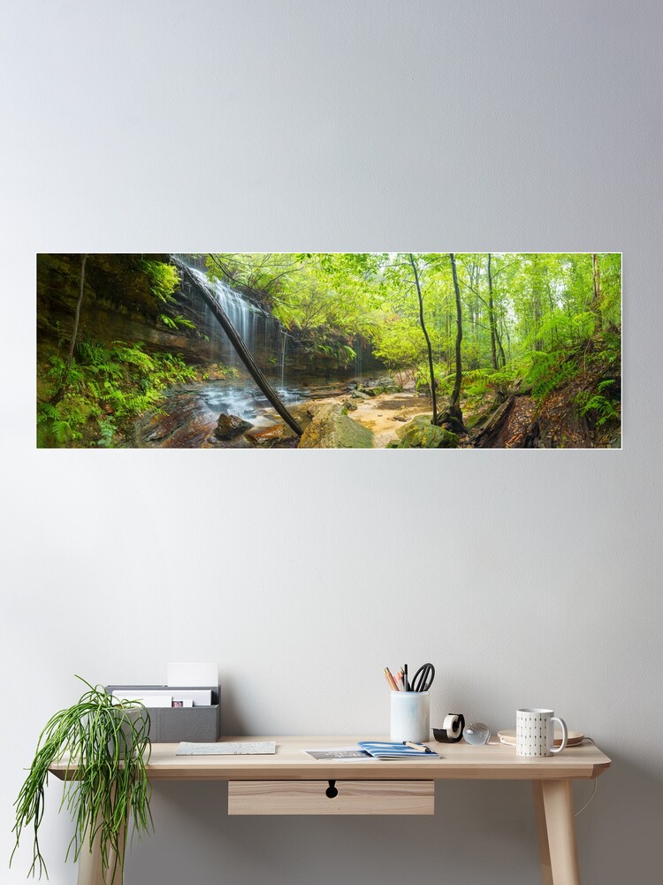 Thumbnail 2 of 3, Poster, Junction Falls, Lawson. Blue Mountains. New South Wales, Australia designed and sold by Chockstone.