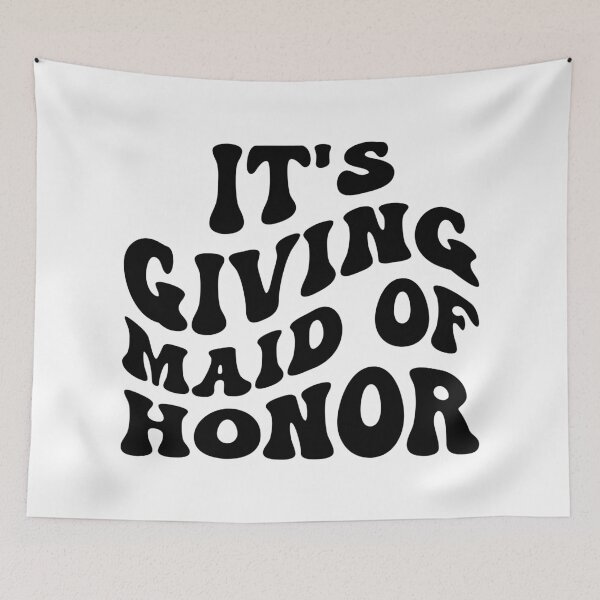 Item preview, It's Giving Maid of Honor in Wavy Groovy Black designed and sold by My Sweet Engagement.