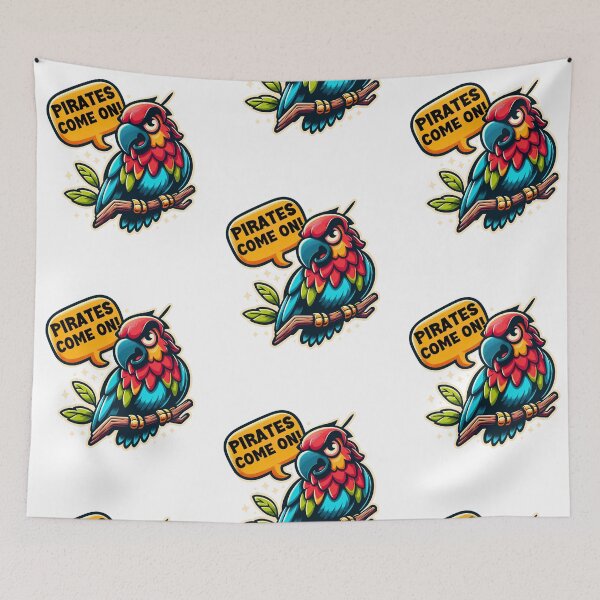 Item preview, Pirates Come On Parrot Funny Saying designed and sold by Quirky Shirts.