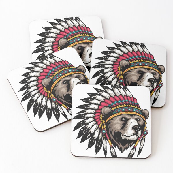 Item preview,   Native American Bear Feather Headdress Painting  designed and sold by Smix Pixels.