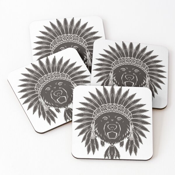 Item preview,  Native American Bear Feather Headdress Black Sublimation designed and sold by Smix Pixels.