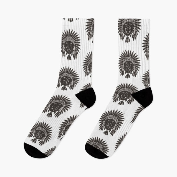 Item preview,  Native American Bear Feather Headdress Black Sublimation designed and sold by Smix Pixels.
