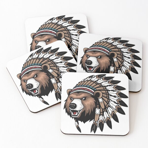 Item preview,  Native American Bear Feather Headdress Graffiti   designed and sold by Smix Pixels.