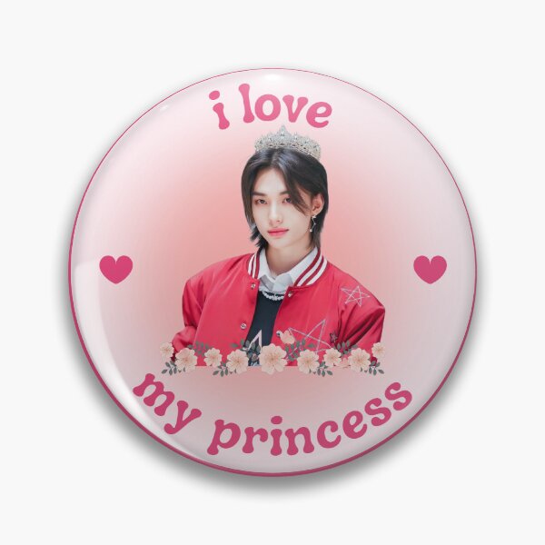 Item preview, stray kids hwang hyunjin i love my princess pink hearts designed and sold by beesburt.