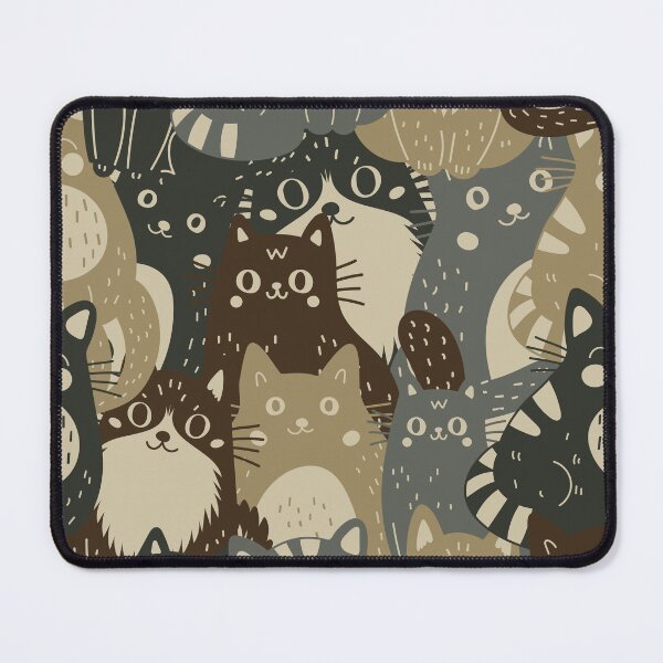 Item preview, Khaki pattern consisting of cats designed and sold by Yulia Sherstiuk.