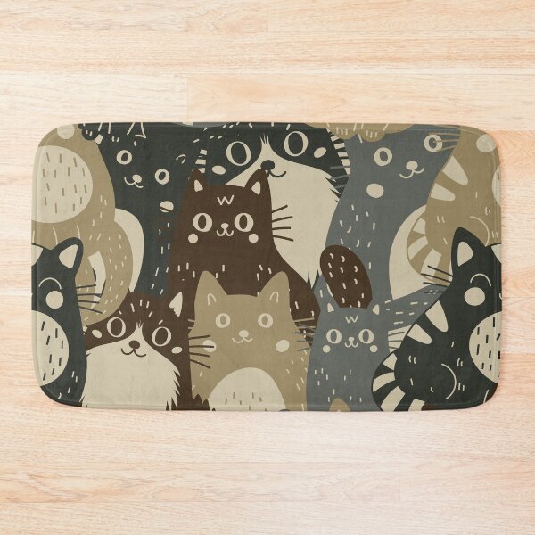 Item preview, Khaki pattern consisting of cats designed and sold by Yulia Sherstiuk.