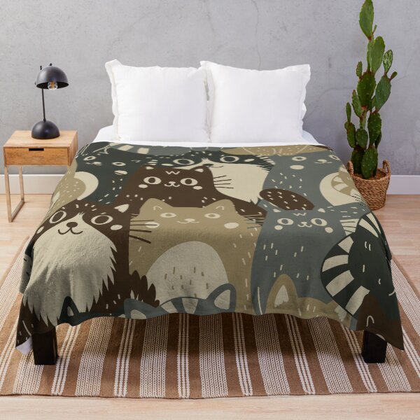 Item preview, Khaki pattern consisting of cats designed and sold by Yulia Sherstiuk.