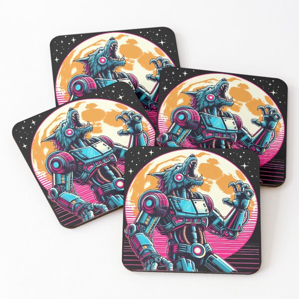 Item preview, Cyborg Werewolf Full Moon Howl Sci-Fi Horror Fan designed and sold by SpookshowDesign.