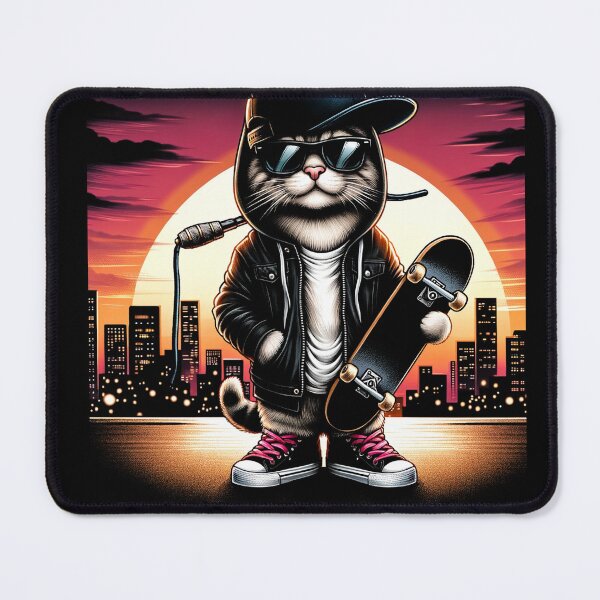 Item preview, cat rapper skateboarding. designed and sold by panshop20.
