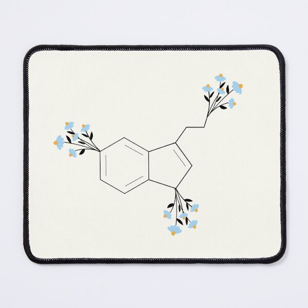 Item preview, Blue - serotonin molecule chemistry organic florals designed and sold by Neadoodles.