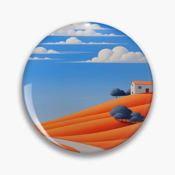 Item preview, Hillside Haven Amidst Orange Fields designed and sold by unimuse.