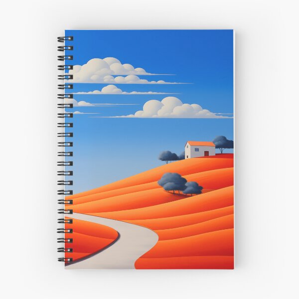 Item preview, Hillside Haven Amidst Orange Fields designed and sold by unimuse.