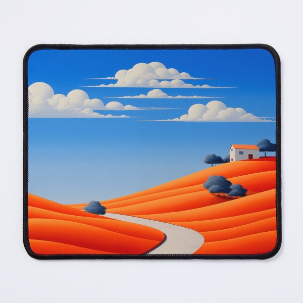 Item preview, Hillside Haven Amidst Orange Fields designed and sold by unimuse.