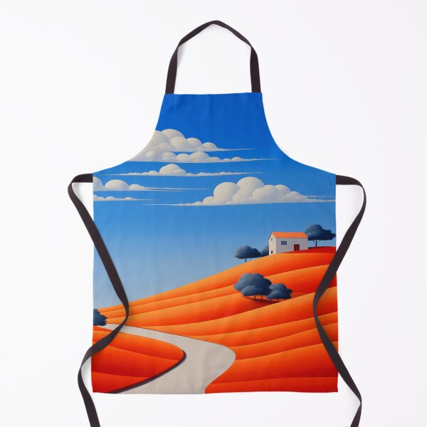 Item preview, Hillside Haven Amidst Orange Fields designed and sold by unimuse.