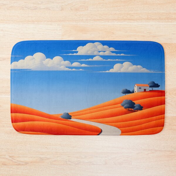Item preview, Hillside Haven Amidst Orange Fields designed and sold by unimuse.