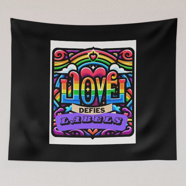 Item preview, LGBTQ Pride Rainbow. Love defies labels. LGBTQ Gay Pride Graphic Design designed and sold by ItsAKinkThing.