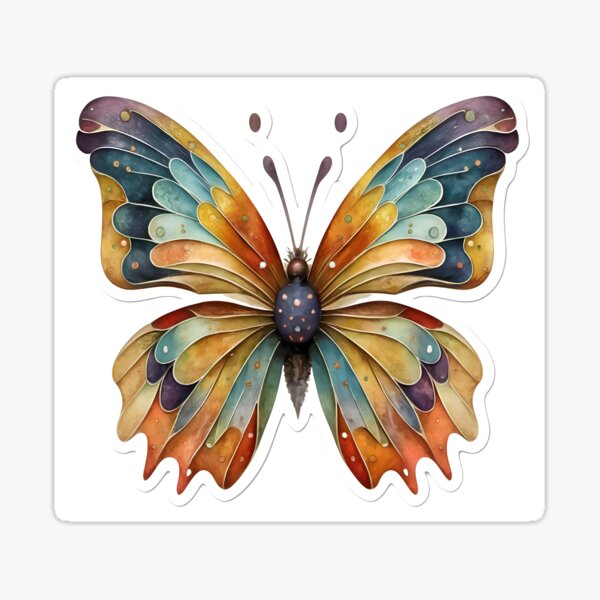 Item preview, Skurriler Schmetterling, künstlerisches Insekt, Aquarellflügel, Naturfantasie, fantasievolle Kunst, bunte Lepidoptera, Fantasiewesen, magische Schmetterlinge, einzigartiges Flügeldesign, mystische Natur designed and sold by MDigitArtistry.