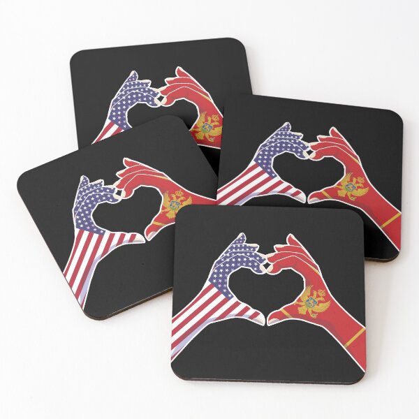 Item preview, Montenegro Montenegrin USA United States American America Love Heart Peace designed and sold by FlagX.