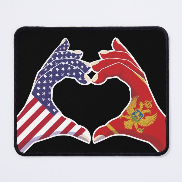 Item preview, Montenegro Montenegrin USA United States American America Love Heart Peace designed and sold by FlagX.