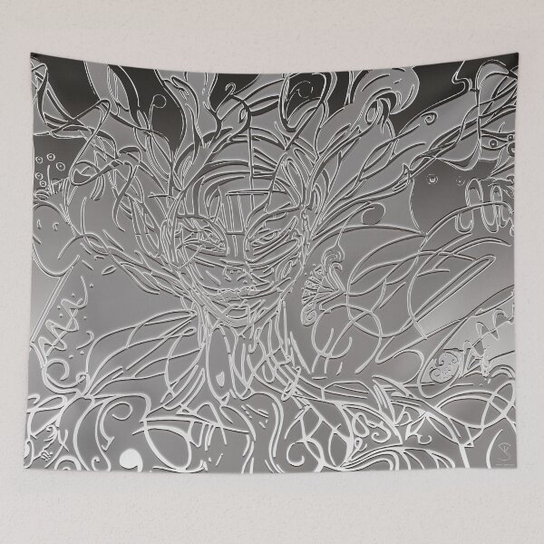 Item preview, LINE pattern theme "Dark Art Sister" silver effect - relief designed and sold by pompelmouss.