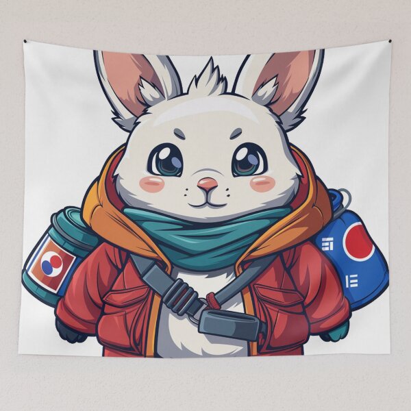 Item preview, Globe-Trotting Bunny with Flags Aflutter designed and sold by dungeonwarriors.
