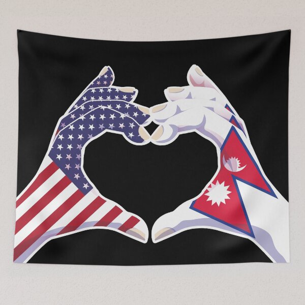 Item preview, Nepalese Nepal USA United States American America Love Heart Peace designed and sold by FlagX.