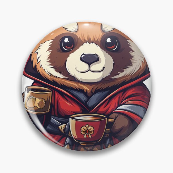 Item preview, Red Panda Sage with Twin Cups of Harmony designed and sold by dungeonwarriors.