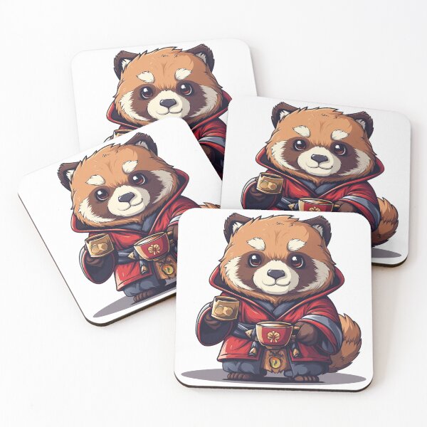 Item preview, Red Panda Sage with Twin Cups of Harmony designed and sold by dungeonwarriors.