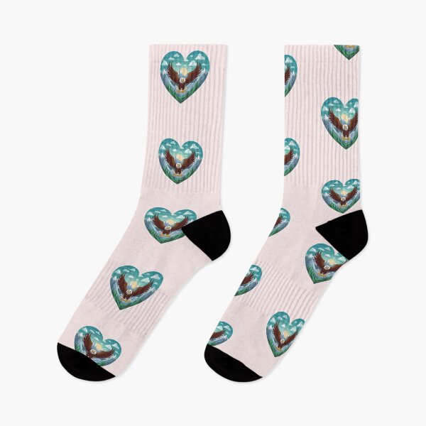 Item preview, Eagle In Heart With Mountains designed and sold by Itsheartshop.