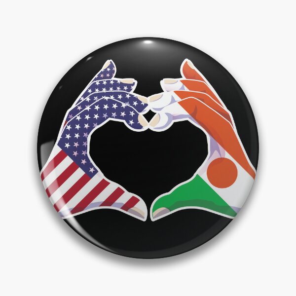 Item preview, Niger Nigerien USA United States American America Love Heart Peace designed and sold by FlagX.