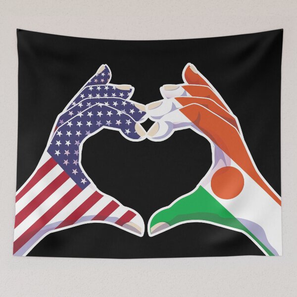 Item preview, Niger Nigerien USA United States American America Love Heart Peace designed and sold by FlagX.
