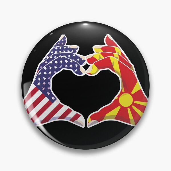 Item preview, North Macedonia Macedonian USA United States American America Love Heart Peace designed and sold by FlagX.