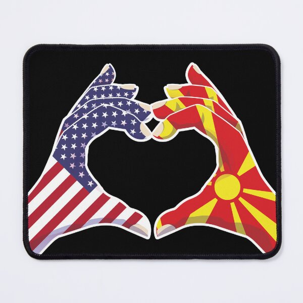 Item preview, North Macedonia Macedonian USA United States American America Love Heart Peace designed and sold by FlagX.