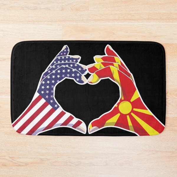 Item preview, North Macedonia Macedonian USA United States American America Love Heart Peace designed and sold by FlagX.