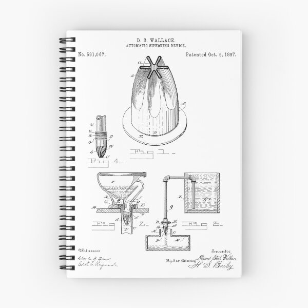 Item preview, Automatic Siphoning Device 1897 Patent White Background designed and sold by Peek-Designs.