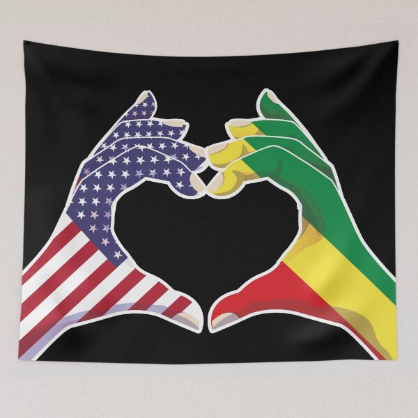 Item preview, Africa Pan-African USA United States American America Love Heart Peace designed and sold by FlagX.