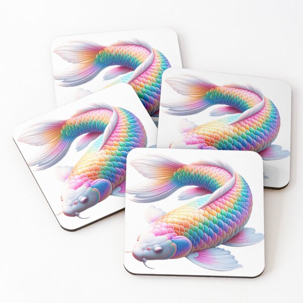 Item preview, Rainbow Koi Carp Fish in Pastel Color designed and sold by CritterManiaUK.