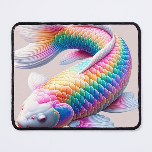Item preview, Rainbow Koi Carp Fish in Pastel Color designed and sold by CritterManiaUK.