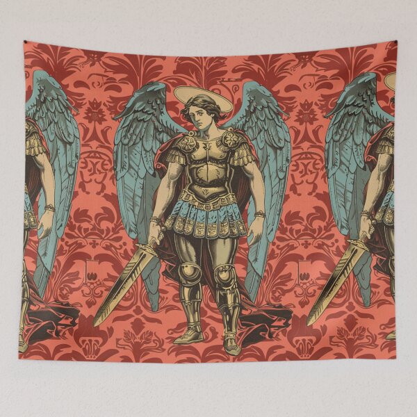 Item preview, Saint Michael the Archangel - Vintage-Style Religious Art Print designed and sold by Nicholas Panek.