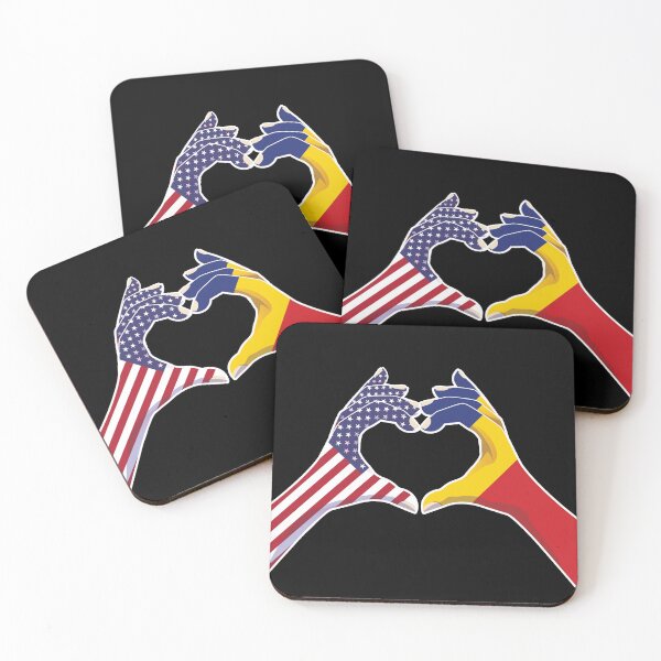 Item preview, Romania Romanian USA United States American America Love Heart Peace designed and sold by FlagX.
