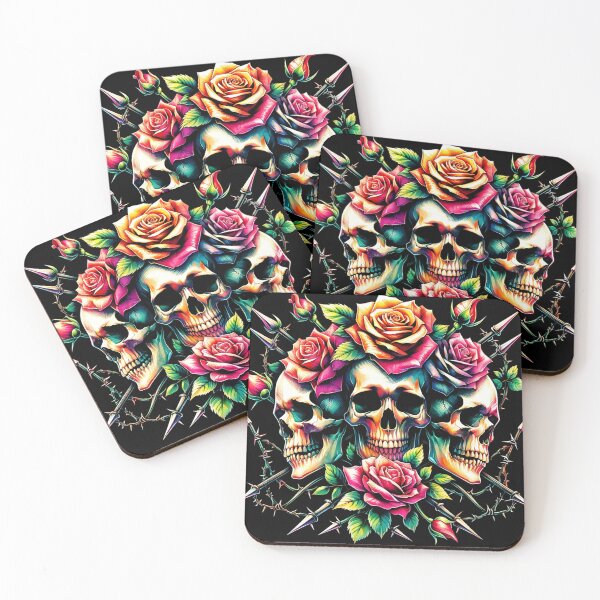 Item preview, skull rose vine art. designed and sold by panshop20.