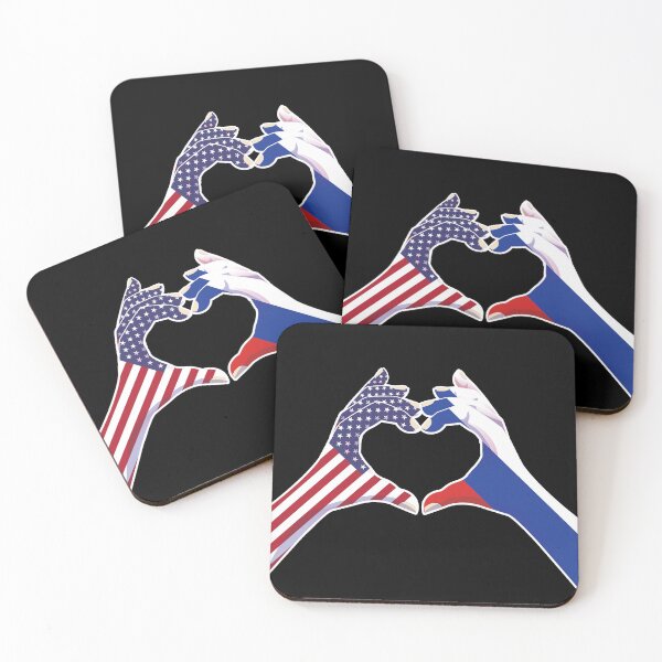 Item preview, Russia Russian USA United States American America Love Heart Peace designed and sold by FlagX.