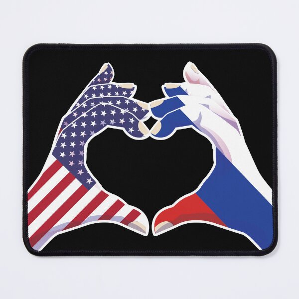 Item preview, Russia Russian USA United States American America Love Heart Peace designed and sold by FlagX.