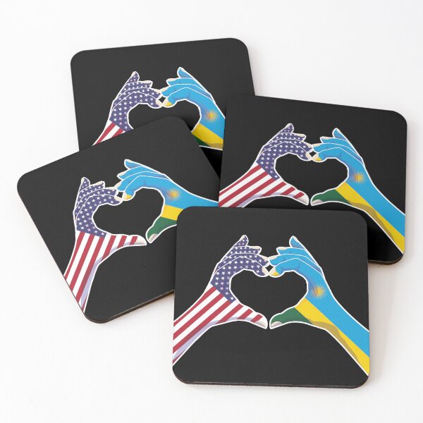 Item preview, Rwanda Rwandan Rwandese USA United States American America Love Heart Peace designed and sold by FlagX.
